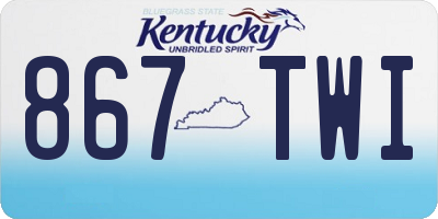 KY license plate 867TWI