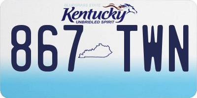 KY license plate 867TWN