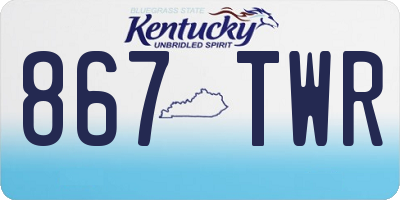 KY license plate 867TWR