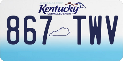 KY license plate 867TWV