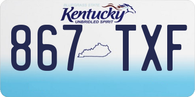 KY license plate 867TXF