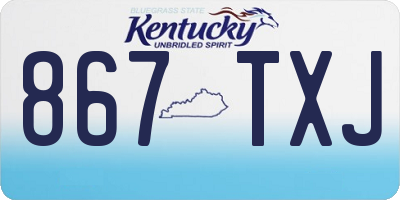 KY license plate 867TXJ