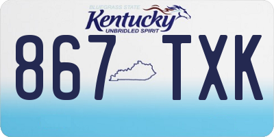 KY license plate 867TXK