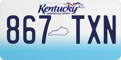 KY license plate 867TXN
