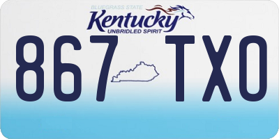 KY license plate 867TXO