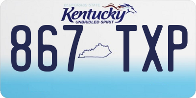 KY license plate 867TXP