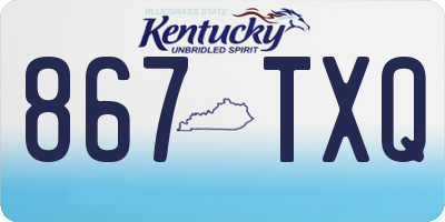 KY license plate 867TXQ