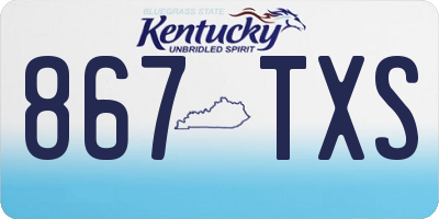 KY license plate 867TXS