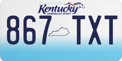 KY license plate 867TXT