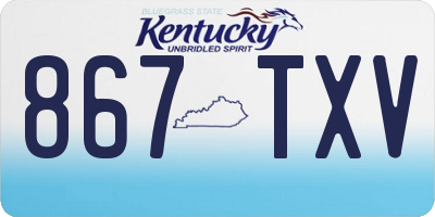 KY license plate 867TXV