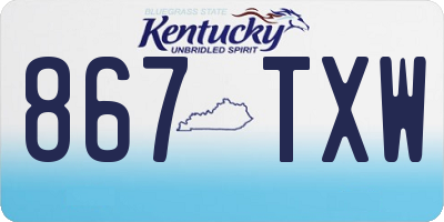 KY license plate 867TXW