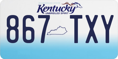 KY license plate 867TXY