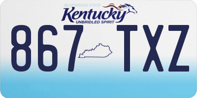 KY license plate 867TXZ