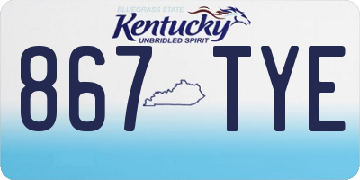 KY license plate 867TYE