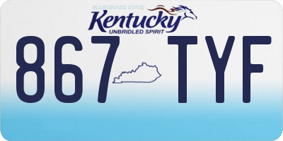 KY license plate 867TYF