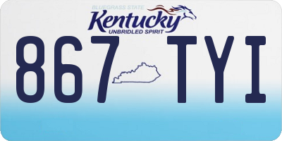 KY license plate 867TYI