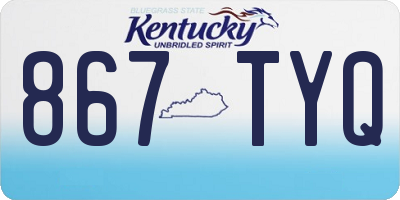KY license plate 867TYQ
