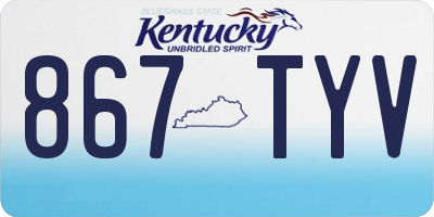 KY license plate 867TYV