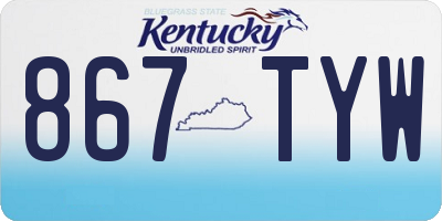 KY license plate 867TYW