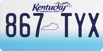 KY license plate 867TYX
