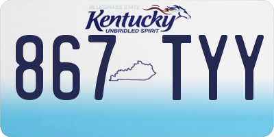 KY license plate 867TYY