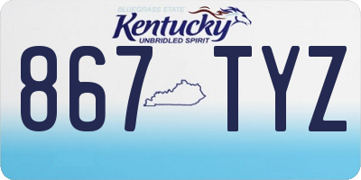 KY license plate 867TYZ