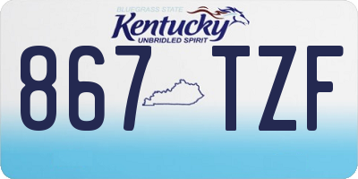 KY license plate 867TZF
