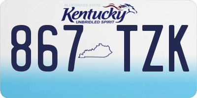 KY license plate 867TZK