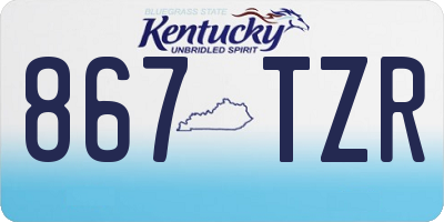 KY license plate 867TZR