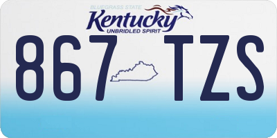 KY license plate 867TZS