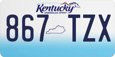 KY license plate 867TZX