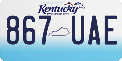 KY license plate 867UAE