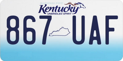 KY license plate 867UAF
