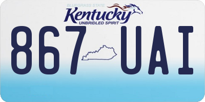 KY license plate 867UAI