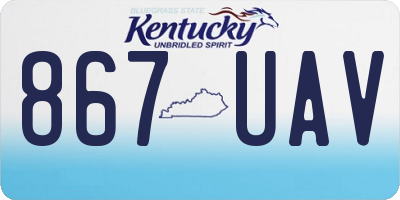KY license plate 867UAV