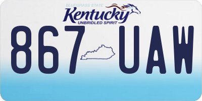 KY license plate 867UAW