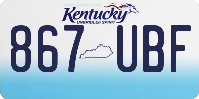KY license plate 867UBF