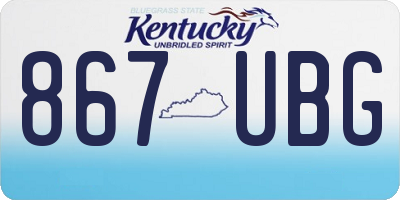 KY license plate 867UBG