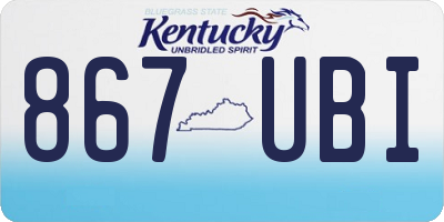 KY license plate 867UBI