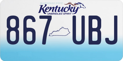 KY license plate 867UBJ