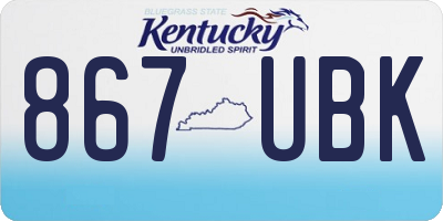 KY license plate 867UBK