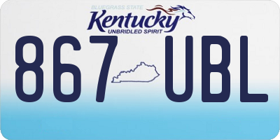 KY license plate 867UBL