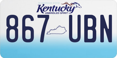 KY license plate 867UBN
