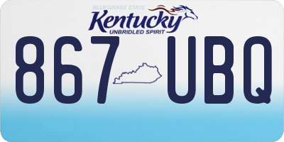 KY license plate 867UBQ