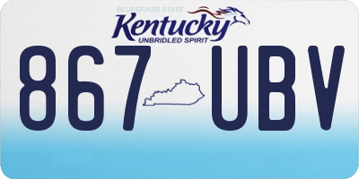 KY license plate 867UBV