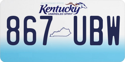 KY license plate 867UBW