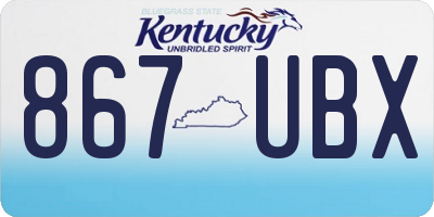 KY license plate 867UBX