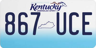 KY license plate 867UCE