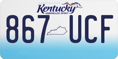 KY license plate 867UCF