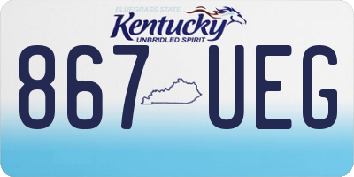 KY license plate 867UEG